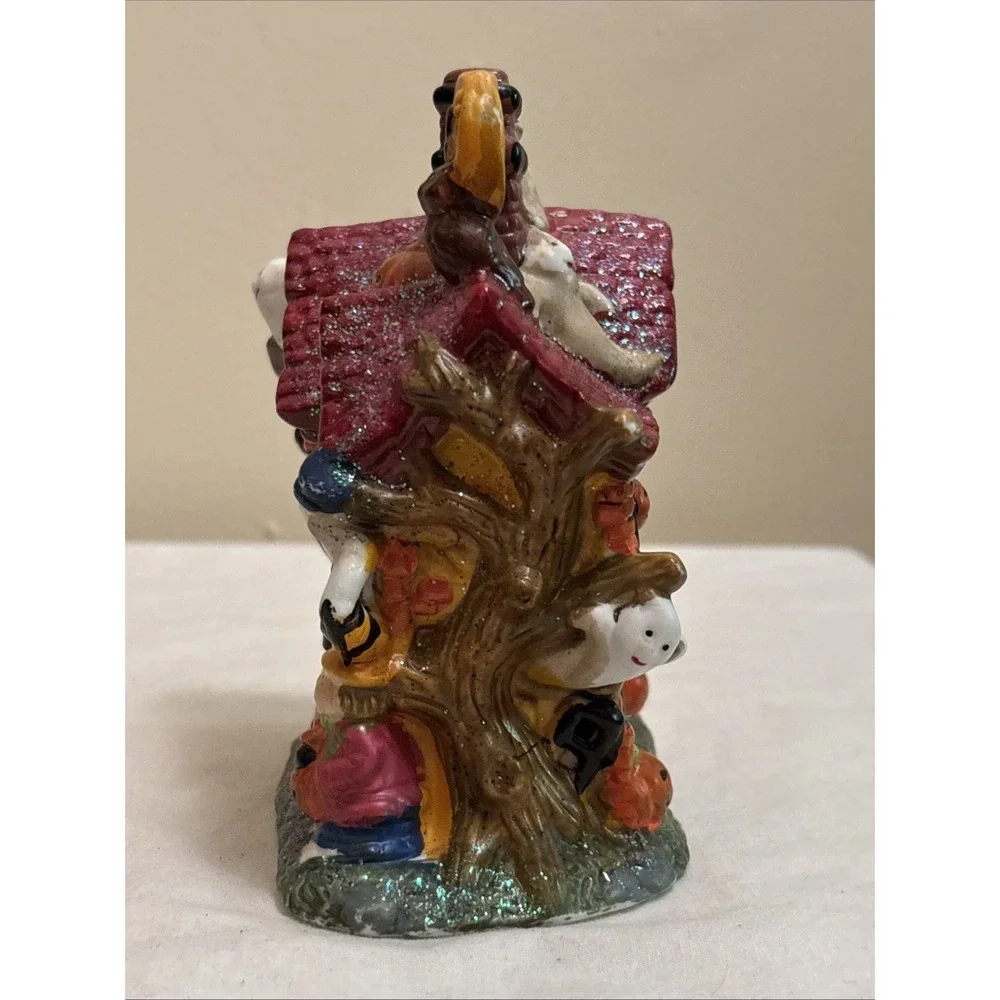 VTG Halloween Haunted House Ceramic Village Figurine 5.5 Ghost Station Decor